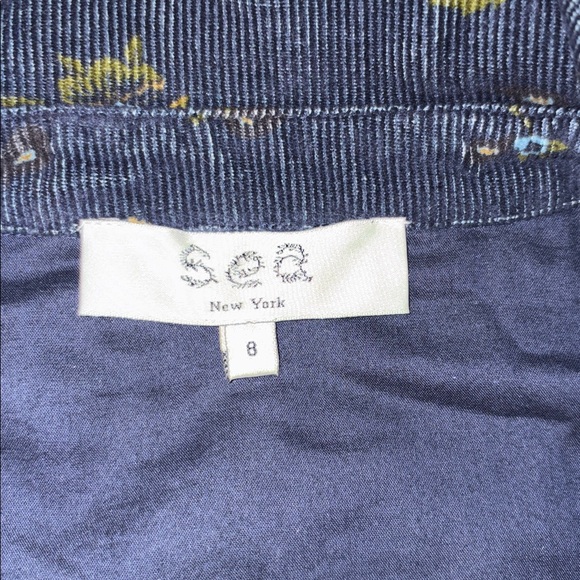 SEA Briar Corduroy Short Sleeve Button Down Dress in Navy - Picture 8 of 9